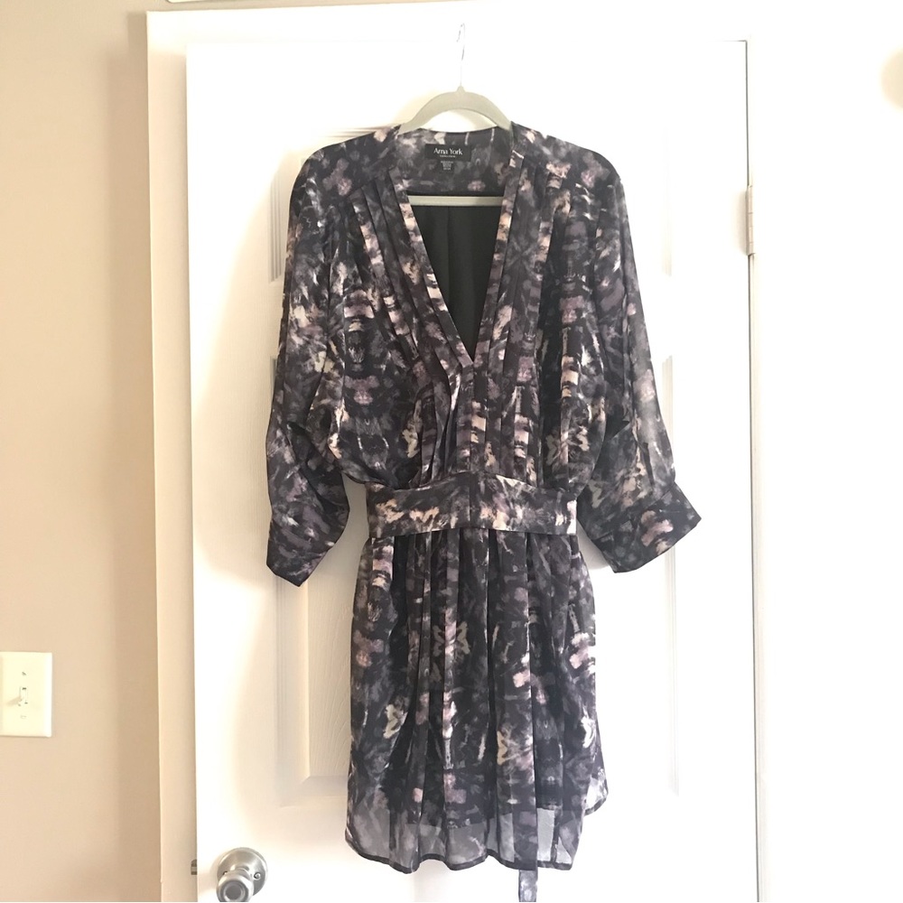 Lined tunic/dress purple & black - Size 22/24 from Dia
